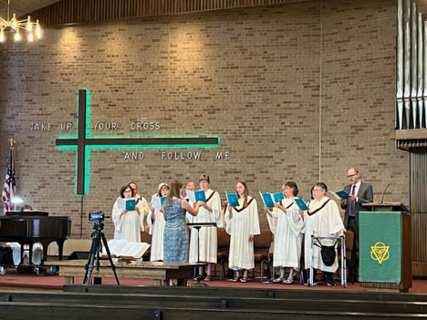 Barthian Cross at First Presbyterian Church in Wilmar, Minnesota
